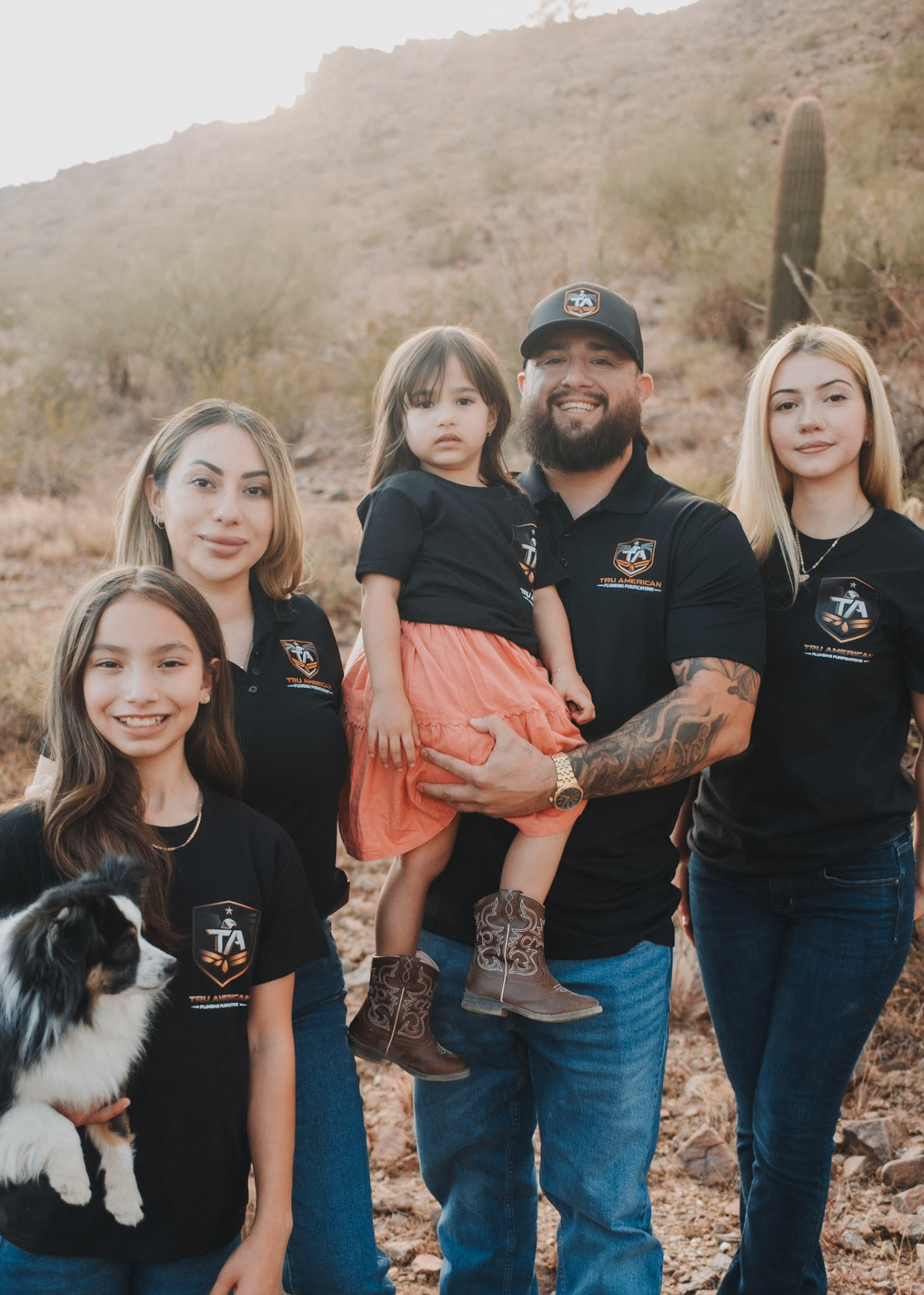 Thomas and his family — owner of Tru American Plumbing Purifications
